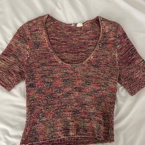 Multicolor Knit Women's Cropped Top